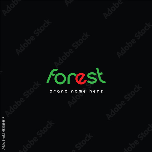 forest text logo design vector