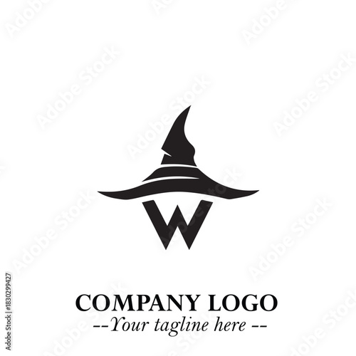 Mystical Black Witch Logo Symbol on White Background for Modern Magical Branding Design Effects