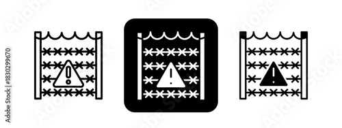 Border  Solid color and black line drawing vector illustration set