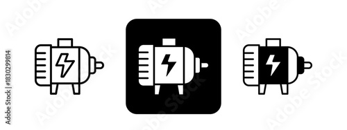 Drive  Solid color and black line drawing vector illustration set