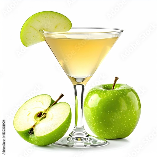 Fresh apple martini cocktail