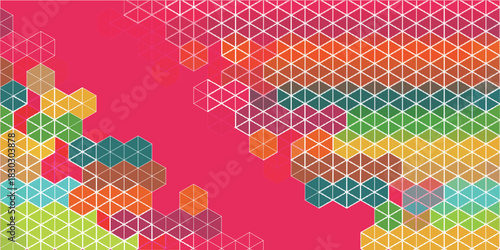 和柄　カラフル　模様　背景