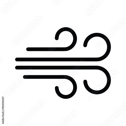 Wind breeze air flow weather forecast element icon graphic