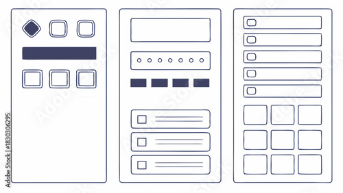 Vector website template with user interface elements like sign-in button set for business page design