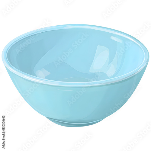 Light blue empty bowl isolated on white background