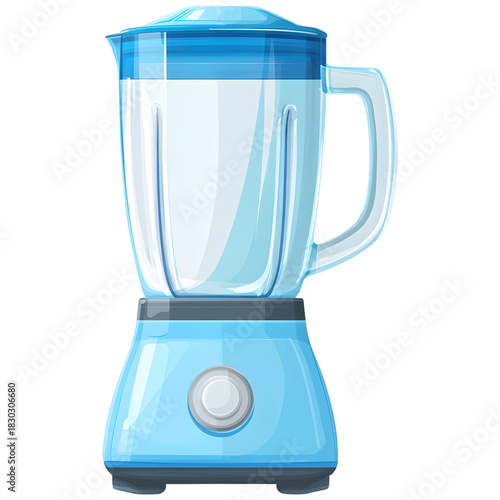 Modern blue kitchen illust n on white