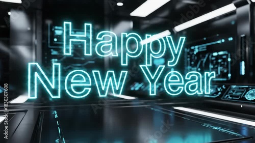 Futuristic New Year Celebration - A Sci-Fi Greeting.