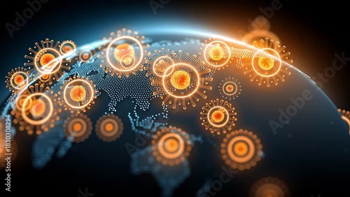 Wallpaper Mural Pandemic Reshapes World Virus Spreads, Highlighting Global Impact on Health, Society, and Connection Through Data and Technology in Ongoing Epidemic Torontodigital.ca