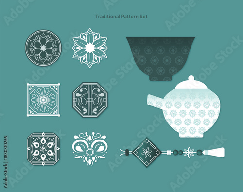 전통 문양 오브젝트 세트 04
