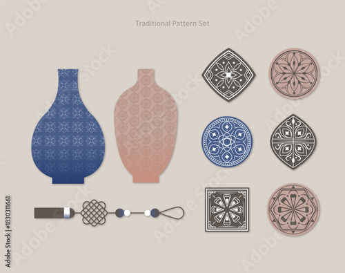 전통 문양 오브젝트 세트 11
