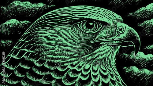 The Eye of the Storm: Falcon in Focus