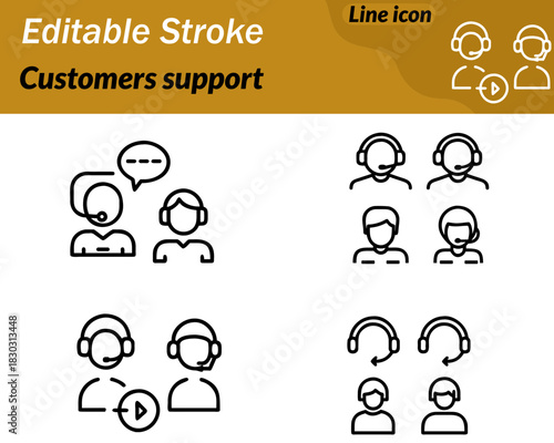 A minimal vector icon of a person with a headset and mic representing communication and customer assistance. Clean smooth lines it ideal for help centers support services contact user guidance tools.