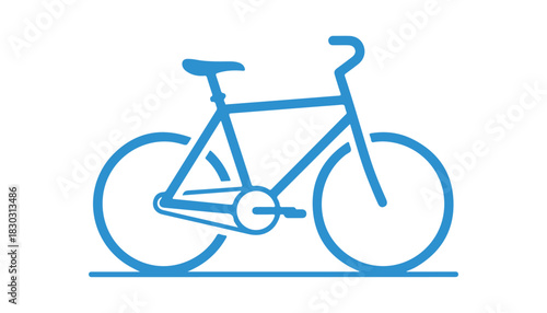 Thin line icon of a bicycle. A modern vector illustration.