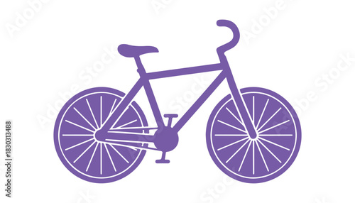 Bicycle depicted as a thin line icon. This is a modern vector illustration.
