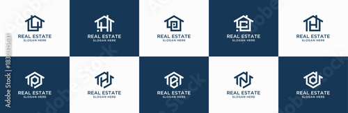 Set of collection creative real estate logo design templates
