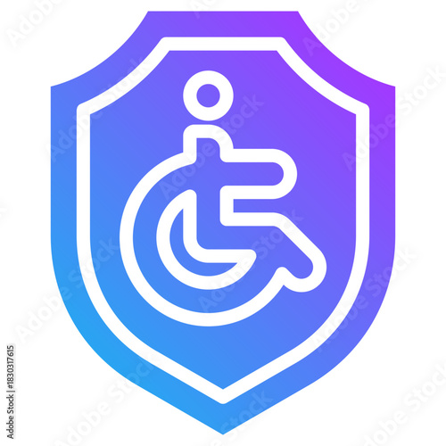 Disability insurance icon for employment, business, website, application, printing, document, poster design, etc