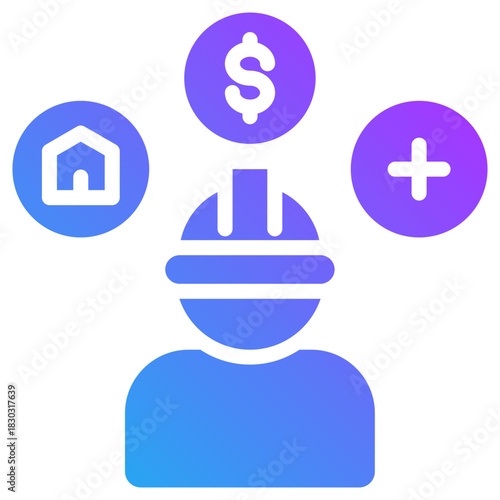 Employee benefits icon for employment, business, website, application, printing, document, poster design, etc