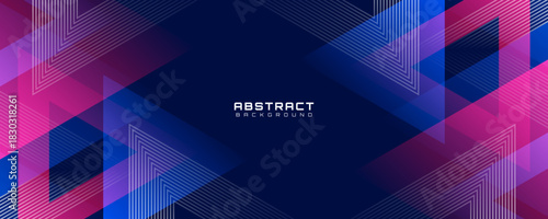 3D red blue abstract background overlap layer on dark space with triangle lines effect decoration. Modern graphic design element cutout style concept for web, poster, flyer, card, or brochure cover