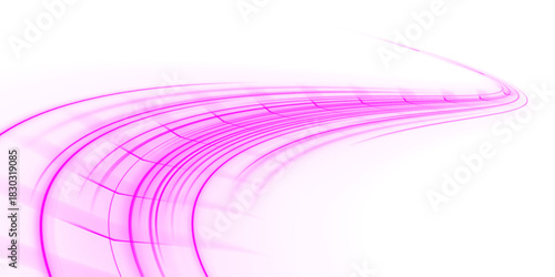 Soft pink neon ribbons glide gracefully with gentle glowing curves and smooth motion. The luminous flow creates a dreamy futuristic mood. Excellent for vaporwave and aesthetic PNG designs.