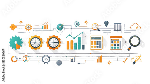 Data-Driven Dynamics: A visual symphony of interconnected elements showcasing analytics, strategic planning, and performance metrics, reflecting the intricate world of business operations.