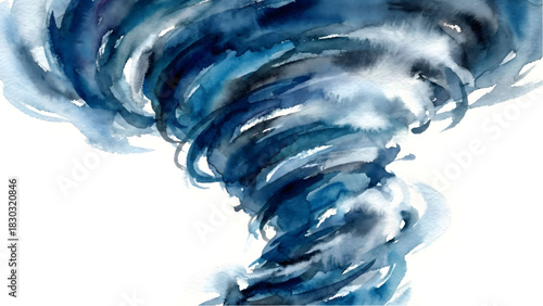 Whirlwind of Energy: A dynamic illustration captures the raw power of a water tornado in motion, showcasing the natural energy and awe-inspiring nature.