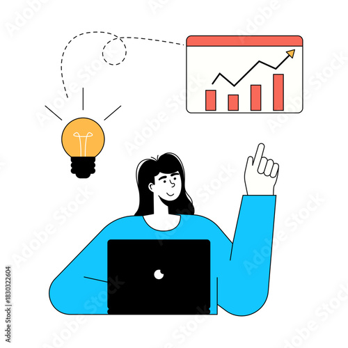 Digital Business Woman Concept Illustration