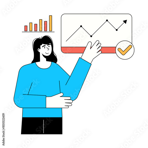 Digital Business Woman Concept Illustration