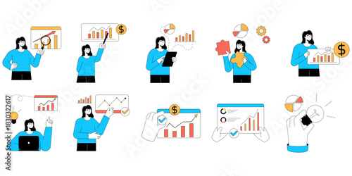 Digital Business Woman Concept Illustration