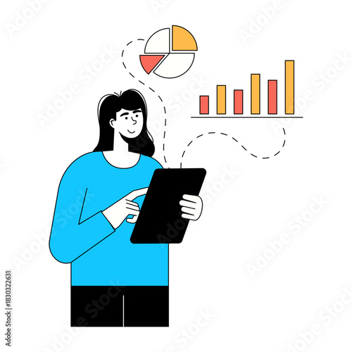 Digital Business Woman Concept Illustration