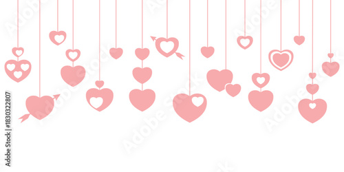 heart shaped hanging illustration vector