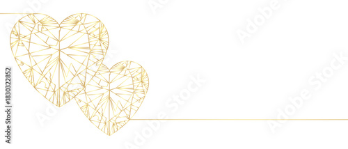 vector illustration of an heart shape with line art style