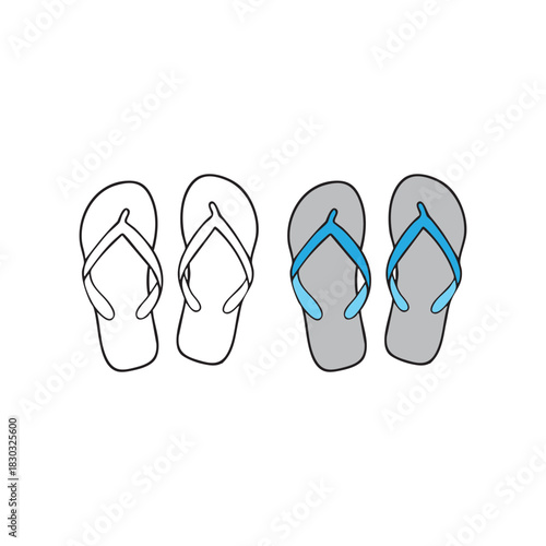 Summer sandals vector illustration