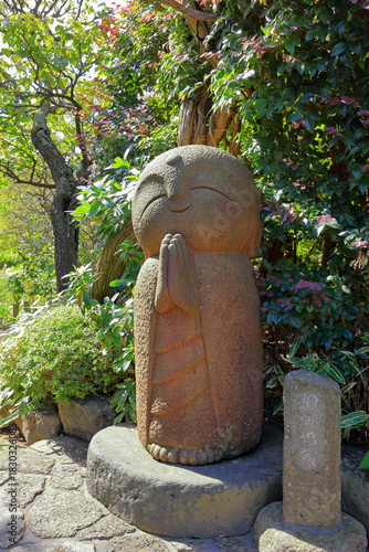 Hasedera, a Buddhist temple and gardens with a huge wooden statue of the god Kannon in Kamakura, Kanagawa, Japan