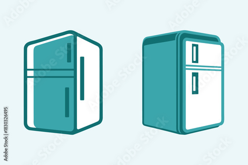 Minimalist Refrigerator Icon Illustration.
