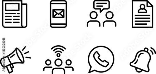 Communication icons isolated on