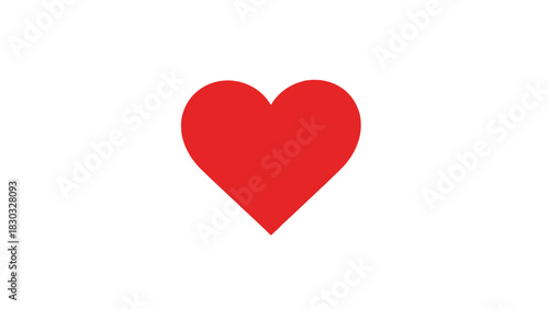 Red heart vector icon simple flat design element isolated on white background
