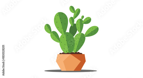 Cactus in a pot, a vibrant green plant, home decor.