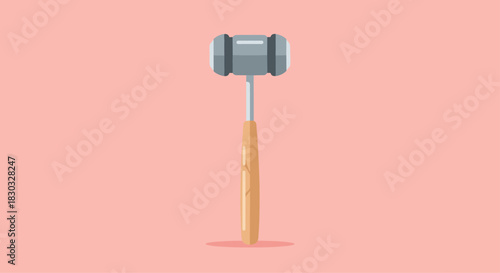 Rubber Mallet on Pink Background - A Simple Tool.