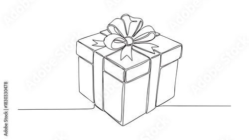 Single black line on a white plain background for abstract concepts