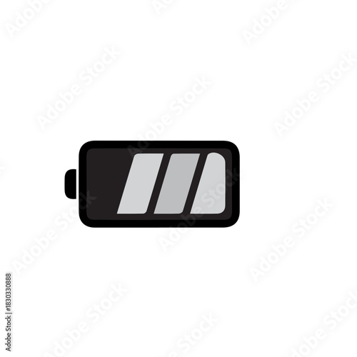 Low battery indicator icon illustrating a nearly depleted power source for electronic devices, symbolizing energy status and need for charging