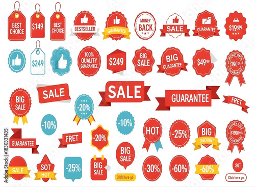 Sale tags and badges collection