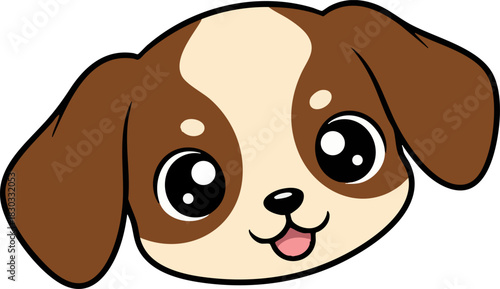 Wallpaper Mural Adorable brown and white cartoon puppy dog face illustration Torontodigital.ca