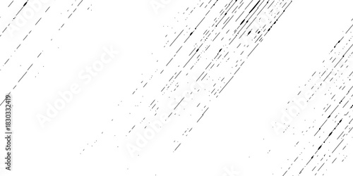 Abstract texture grunge made of diagonal streaks and distressed lines, black ink on a white background. grunge scratch patterns, chaotic linear noise. dirty monochrome pattern of the old worn surface.