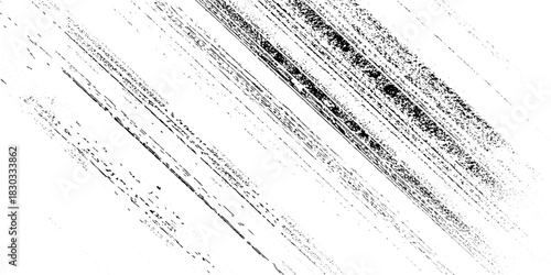 Abstract texture grunge made of diagonal streaks and distressed lines, black ink on a white background. grunge scratch patterns, chaotic linear noise. dirty monochrome pattern of the old worn surface.