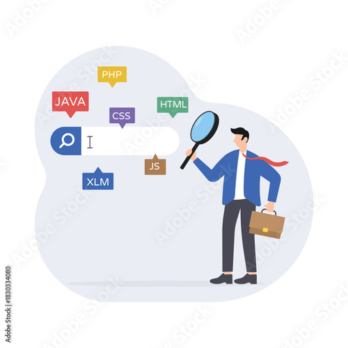 Programming Language Flat Vector Illustration EPS 10 File