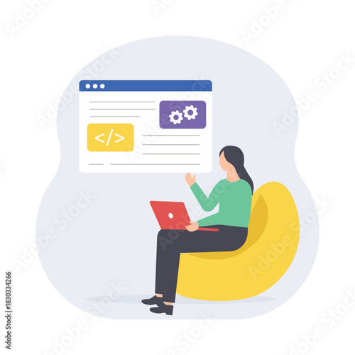 Backup Development  Flat Vector Illustration EPS 10 File