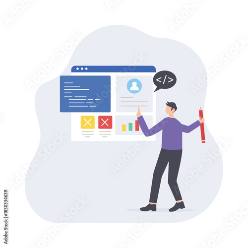 Front End Development  Flat Vector Illustration EPS 10 File 