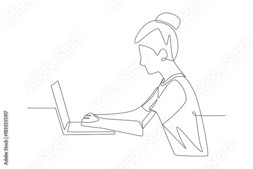 People with disabilities in business concept one-line drawing