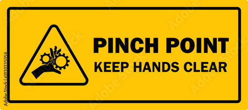 pinch point hazard sign labels pinching hands danger template isolated pictogram design