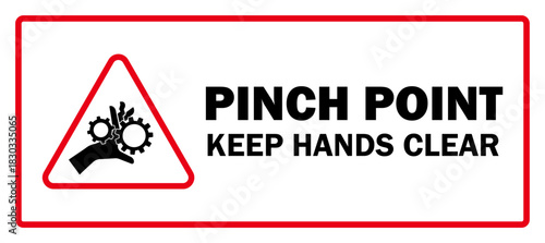pinch point hazard sign sticker labels pinching hands danger template isolated pictogram design